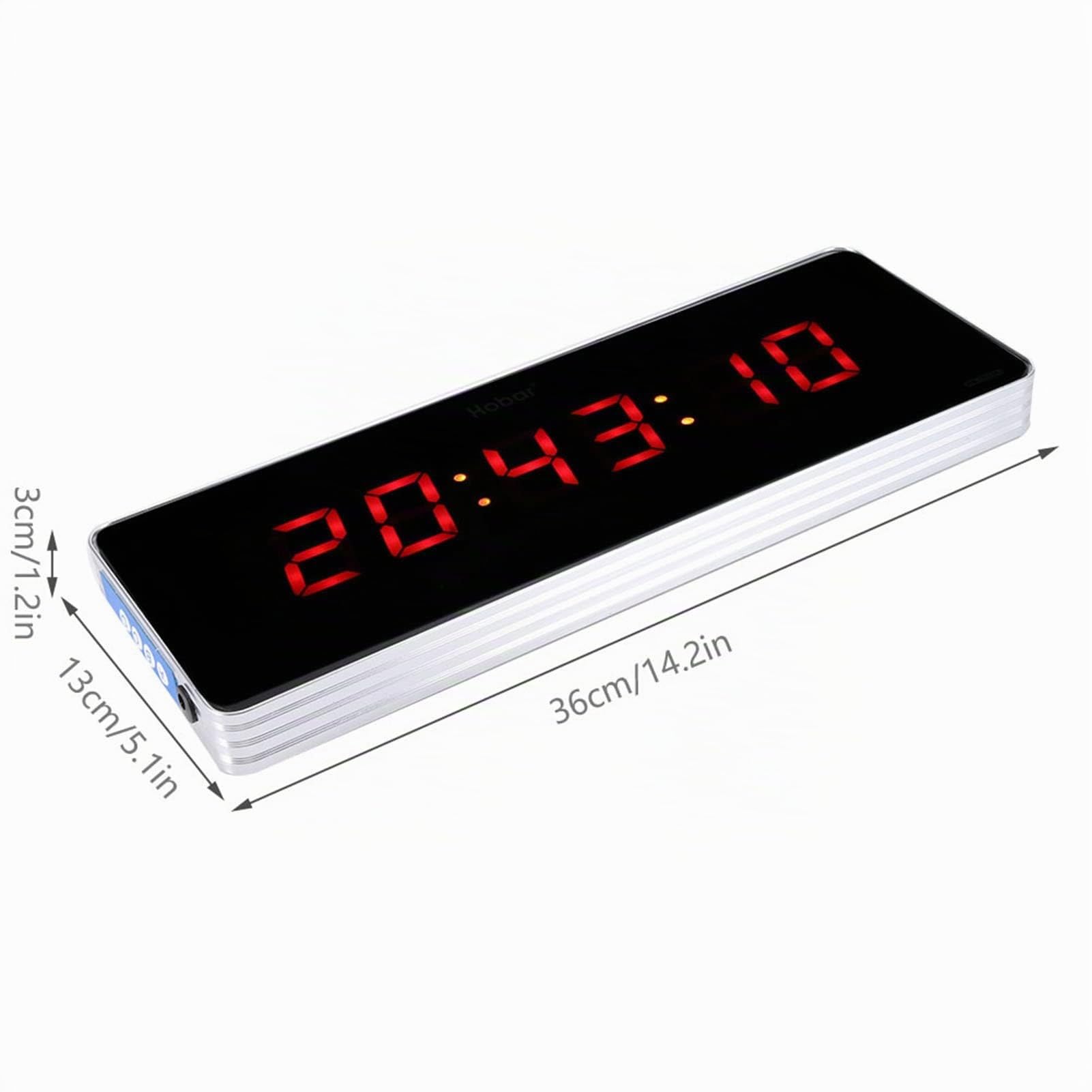 Orologio da Parete Digitale, Orologio Digitale da Parete da Orologio da Parete con Calendario Digitale a LED Orologi da Parete con Data(36*13*3cm-Orologio, minuti, secondi, display digitale)