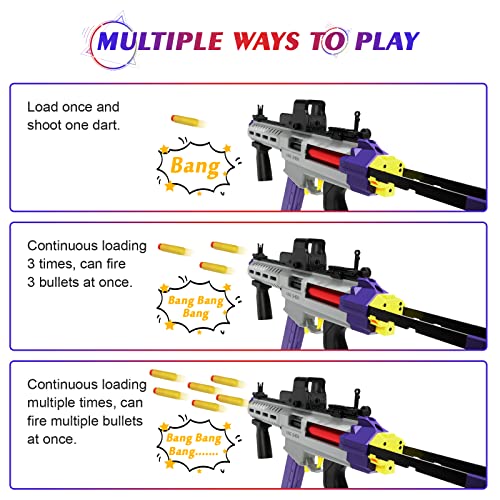 Toy Gun For Foam Darts For Boys 8-12, Toy Foam Blasters With 100 Foam Bullets, 10-Dart Magazine, Shooting Game For Indoor Outdoor Activity, Great Birthday Xmas Gifts For Kids, Teens, Adults 8+ #TOP3