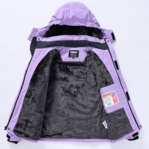 Image of Winter Jacket for Boys and Girls Waterproof Ski Jacket Winter Snow Coat Hooded Fleece Windproof with Zip Pockets