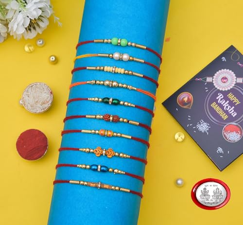 Image of Weigel & Fox Combo of 10 Dora Rakhi Set for Brother, Bhaiya, Bhabhi for Rakhi /Rakshabandhan with Roli Chawal & Greeting Card | Premium Rakhi Hamper RKHMPR82