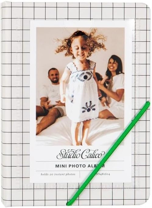 Mini Photos Album Book for 2x3 Inch Films, 20 Pockets, Black | Fits Fujifilm Instax Mini, Polaroid Go or Hi-Print, Standard Trading Cards, 2.5 x 3.5 inches