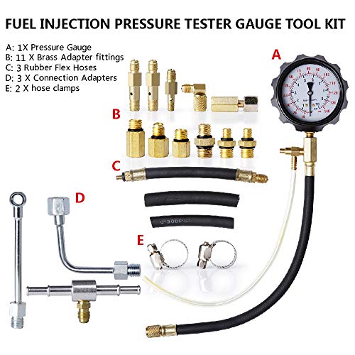 Pindex 0-140 PSI 8 Pièces Jauge de Compression de Moteur Kit de Cylindre Dianostique Testeur avec étui Outil Automobile