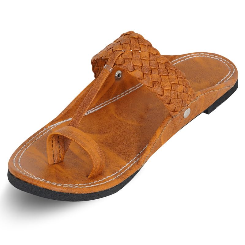 Image of DFR Ethnic Sandals For Boys Men, Comfortable Rajasthani Slippers