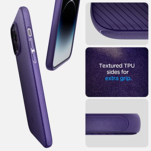 Spigen Mag Armor Magfit Back Cover Case Compatible with iPhone 14 Pro Max (TPU + Poly Carbonate | Deep Purple) - Image 6