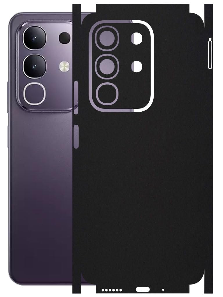 AtOdds Mobile Skin Sticker Wrap | Compatible for VIVO T4X (5G)| Scratchproof Matte Finish | Full Coverage for All Sides & Camera Protection (Matte Black)-image-38