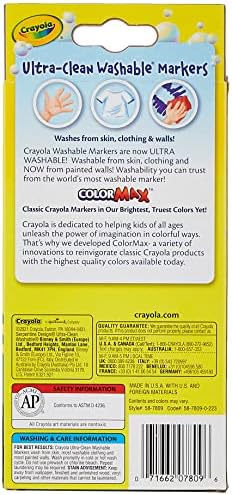 Crayola Ultra-Clean Washable Markers, Color Max, Fine Line Classic Colors 8 Ea image 5