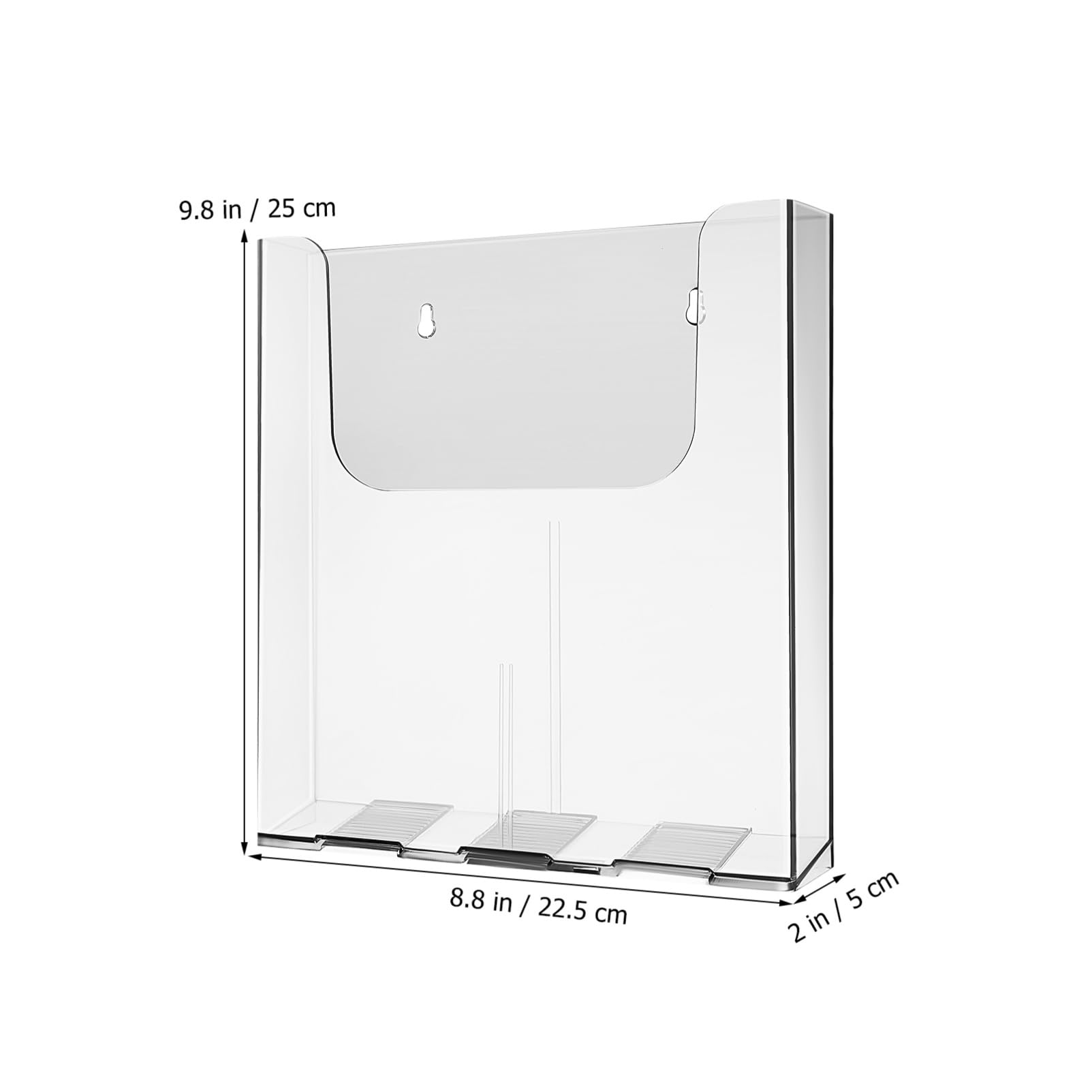 Cabilock 4pcs Wall Mounted Acrylic Brochure Holder Clear Pamphlet Display Stand for Office Home School Modern Design Easy Installation Space Saving Organizer