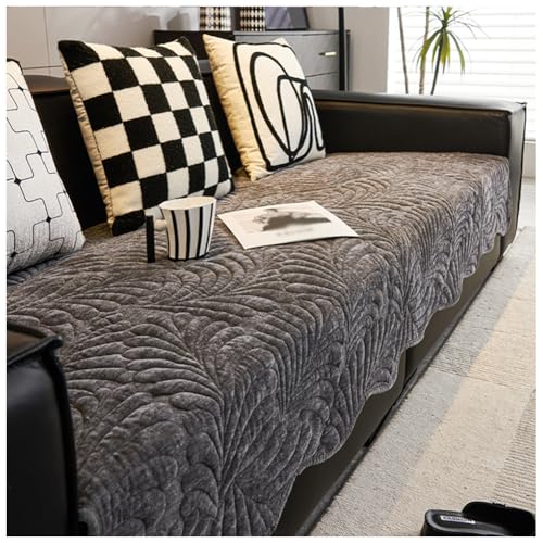 SPXMQSS Fundas para Sofa Chaise Longue, Antideslizante Cubre Sofa Chaise Longue, Chenille Funda para Sofá Gruesa De Súper Suave, Lavable En La Lavadora Universal Protector C 90x280cm
