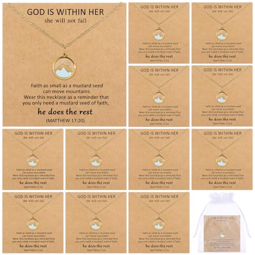 Mustard Seed Necklace for Women Christian Gifts Move Mountains Necklaces Jewelry Religious Faith Graduation Gift