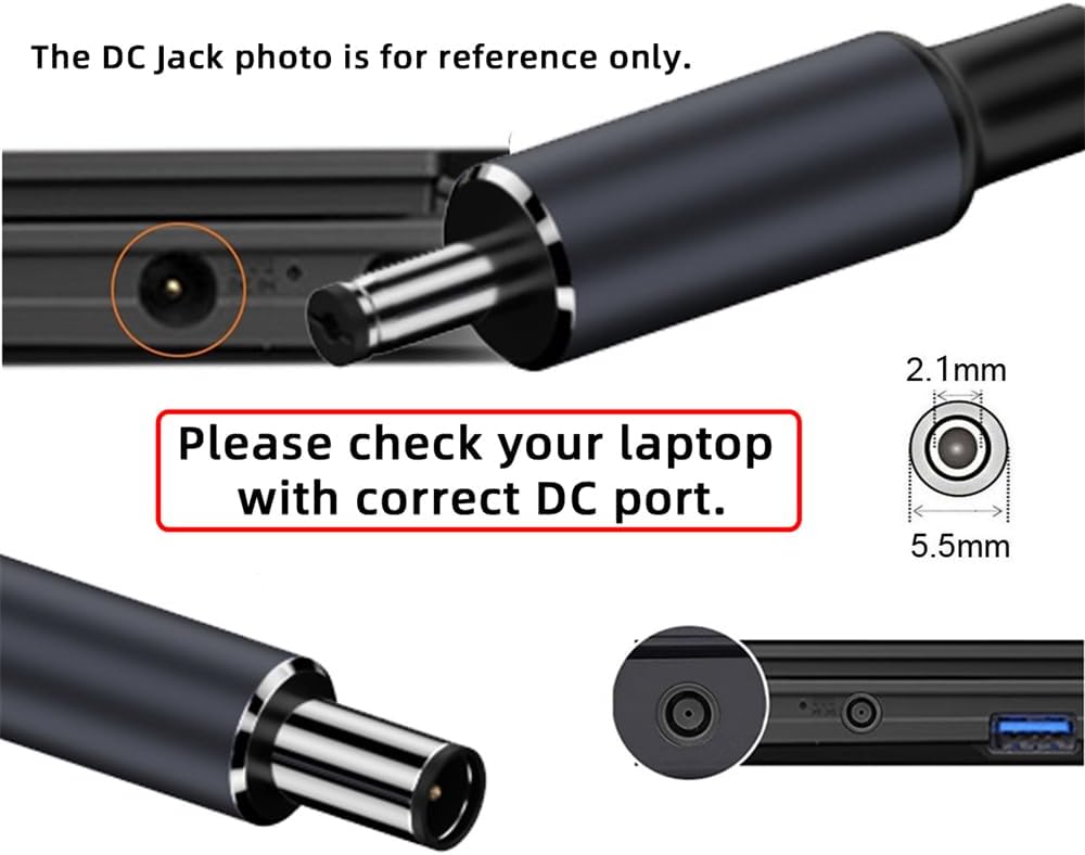 NFHK Type C USB-C Input to 20V DC 5.5 * 2.1mm Output Power 100W 135W 140W 65W PD Charge Cable for Laptop 140W DC5.5X2.1MM image 7 of 9 B0CKXC6V7C