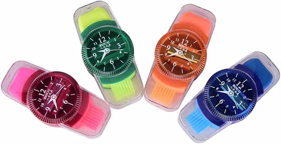 2pcs 3 in 1 Pencil Sharpener,Watch Shape Pencil Sharpener Cute Pencil Cutter Cute School Supplies for Office Home School