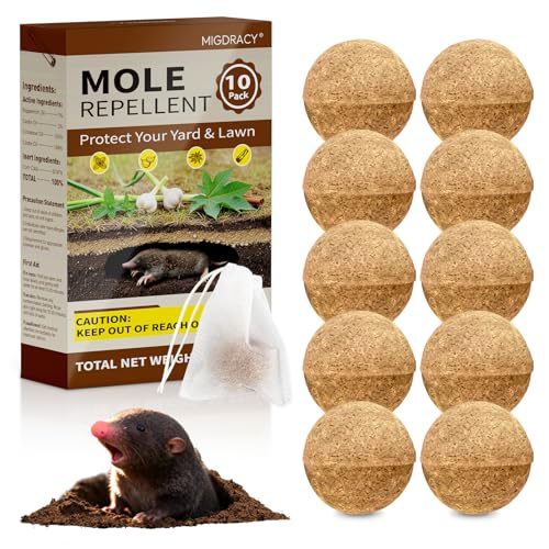 Powerful Mole & Vole Repellent Balls for Yard, Repel Groundhug, Armadillo, Mole, Vole, Gophers, Natural Essential Oil Formula, Safe for Kids & Pets, Long-Lasting Outdoor Yard Protection