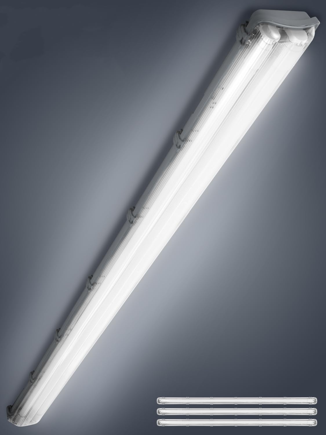 Litglobe LED Batten Light 5Ft,44W 4400LM LED Tube Lights,6000K Cold White Fluorescent Light,IP65 Waterproof Ceiling Light for Garage, Warehouse, Basement, Shop, Office
