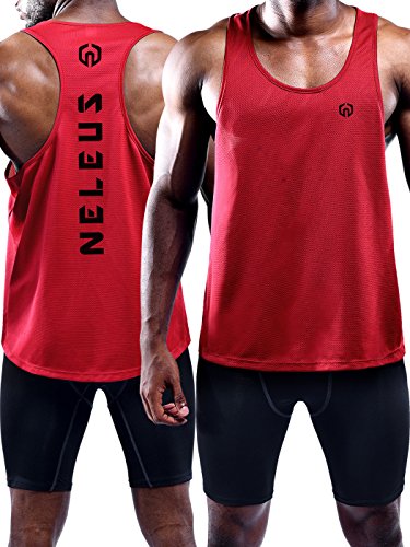 Image of NELEUS Men's 3 Pack Dry Fit Y-Back Muscle Tank Workout Gym Shirt