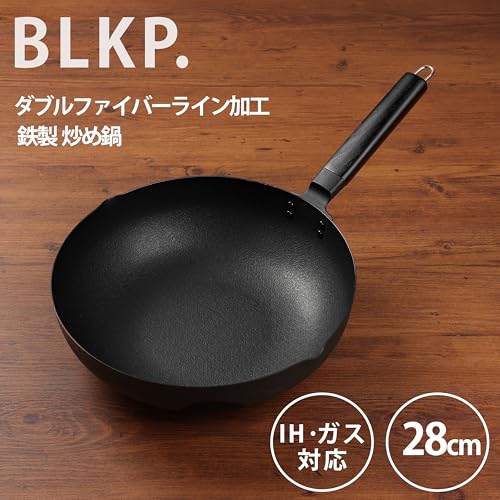 Wok de hierro con mango de madera natural 28 cm miniatura 2