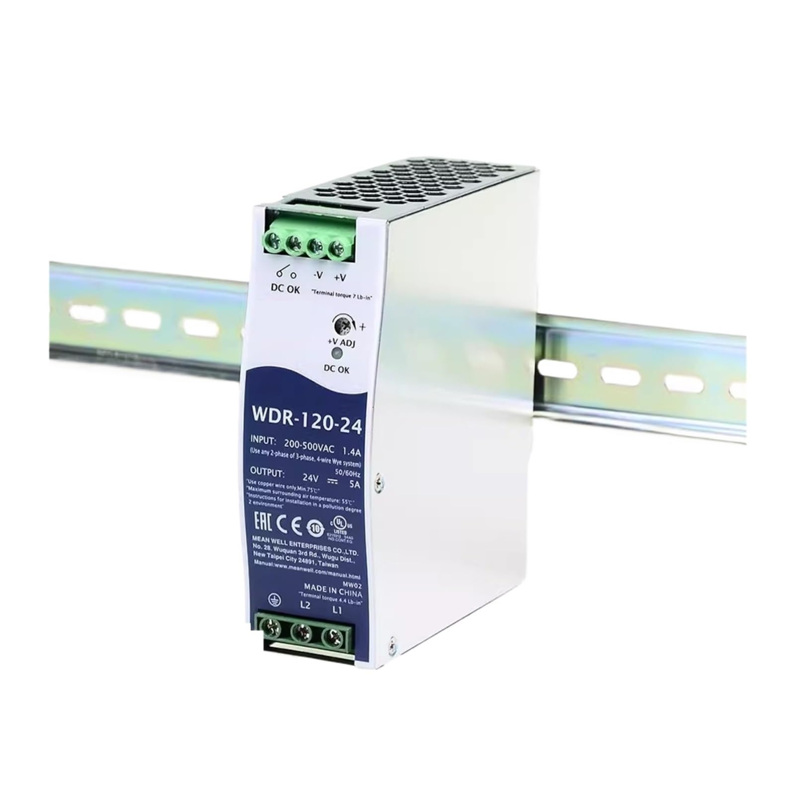 BRODEFUP WDR-120-24 WDR-120 120W24V rail switching power supply 5A motor drives 380V to 24VDC