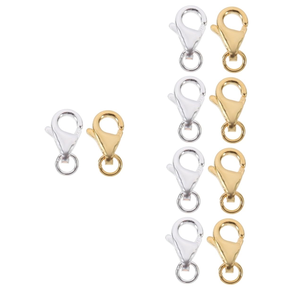 TEHAUX 10juegos Conectores De Pulsera y Collar De Inoxidable Accesorios De Joyería Mano Clips De Langosta Para