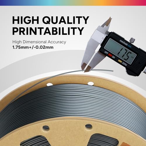 Image of OVERTURE PLA Filament 1.75mm PLA 3D Printer Filament, 1kg Cardboard Spool (2.2lbs), Dimensional Accuracy + /- 0.02mm, Fit Most FDM Printer (Space Gray)