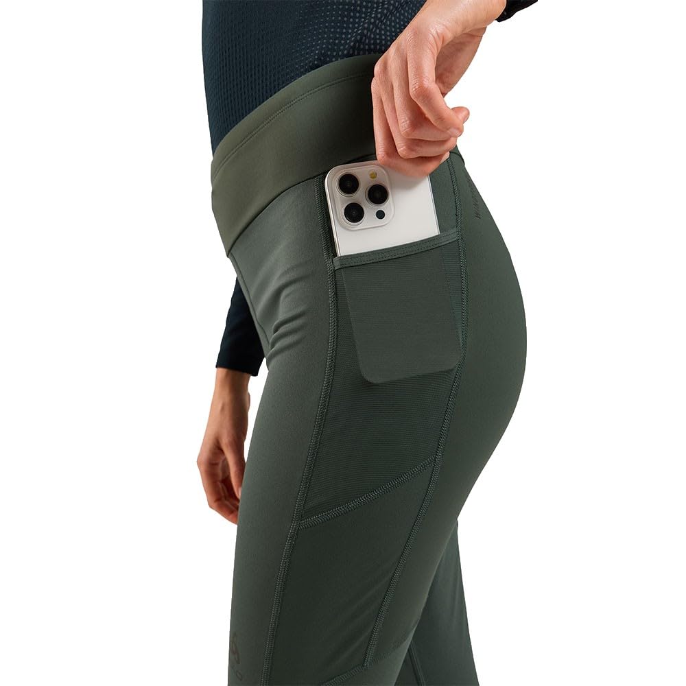 Odlo Damen Zeroweight Warm Reflective Tight Laufbekleidung Lauftight Urban Chic - Oliv L