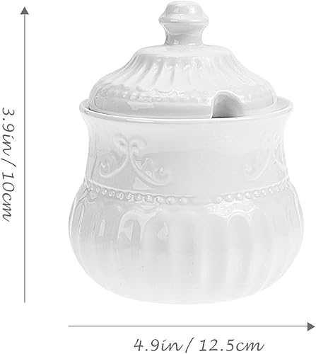 Miniatura 7 de GANAZONO Azucarero de cerámica Contenedor de azúcar, tarro de caramelo, recipiente de condimento para sal y pimienta, dispensador de azúcar para