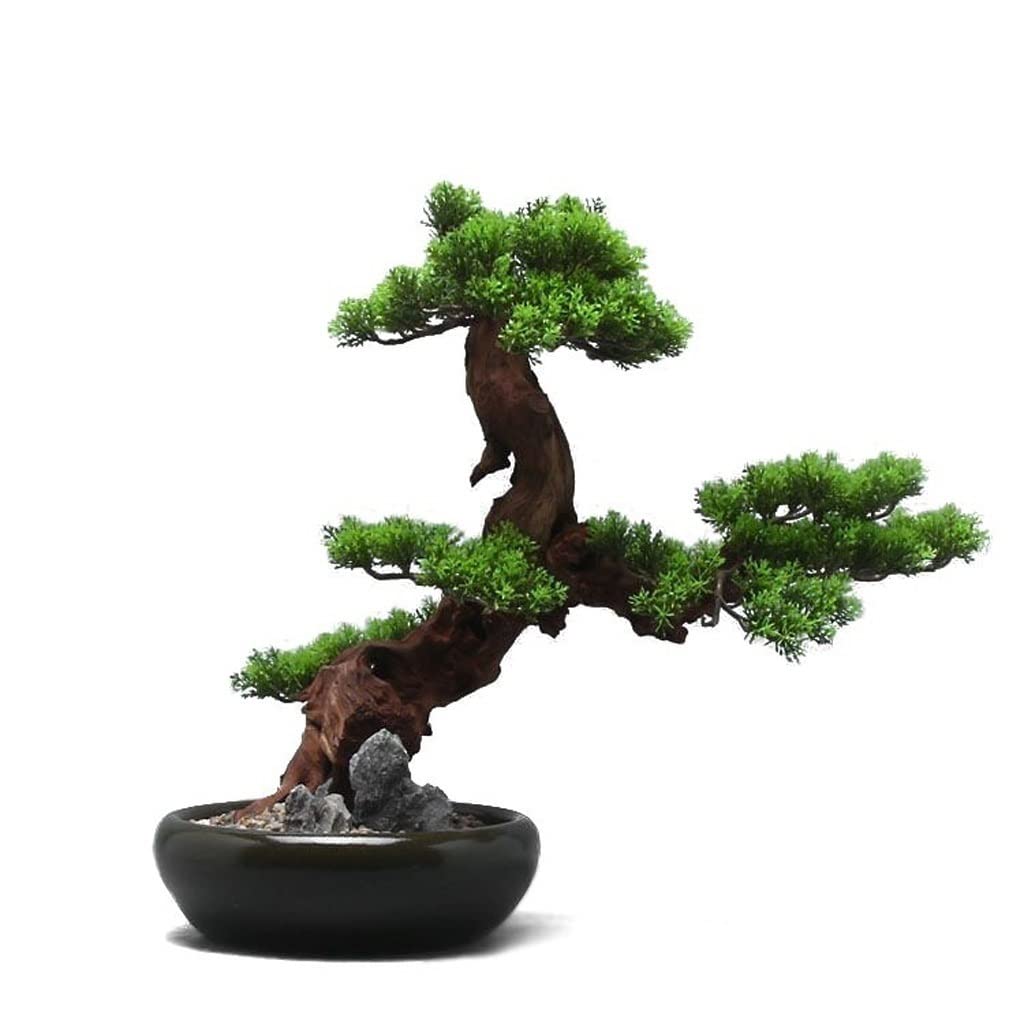 TEESONG Bonsai Tree Pot for Fake Tree Artificial Plant Bonsai Bonzai Tree Potted Decorations Suitable for Living Room Indoor Countertops Ornaments Greenery Decor