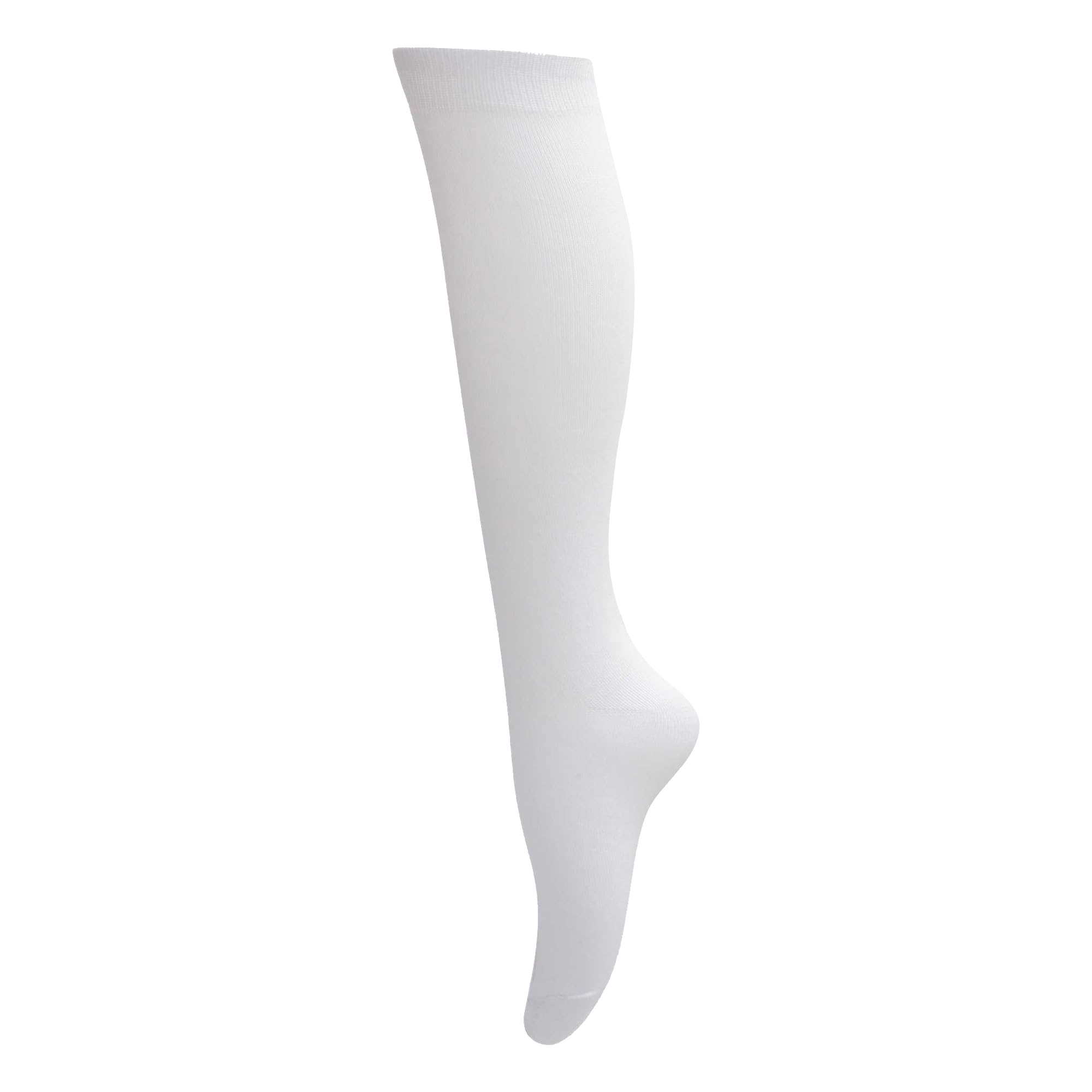 Textiles Universels Girls White Childrens Plain Knee High School Socks (Pack Of 3) (Uk Shoe 12-3 (Age: 8-12 Years)) (White)