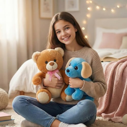 Image of Tabitha Stuffed Toys-Ultra Soft Plush Toy for Kids | Birthday Gifts for Kids and Girls | (Combo of 2 Toys 30 Cm Sandal Teddy & 25 Cm Blue Dog)