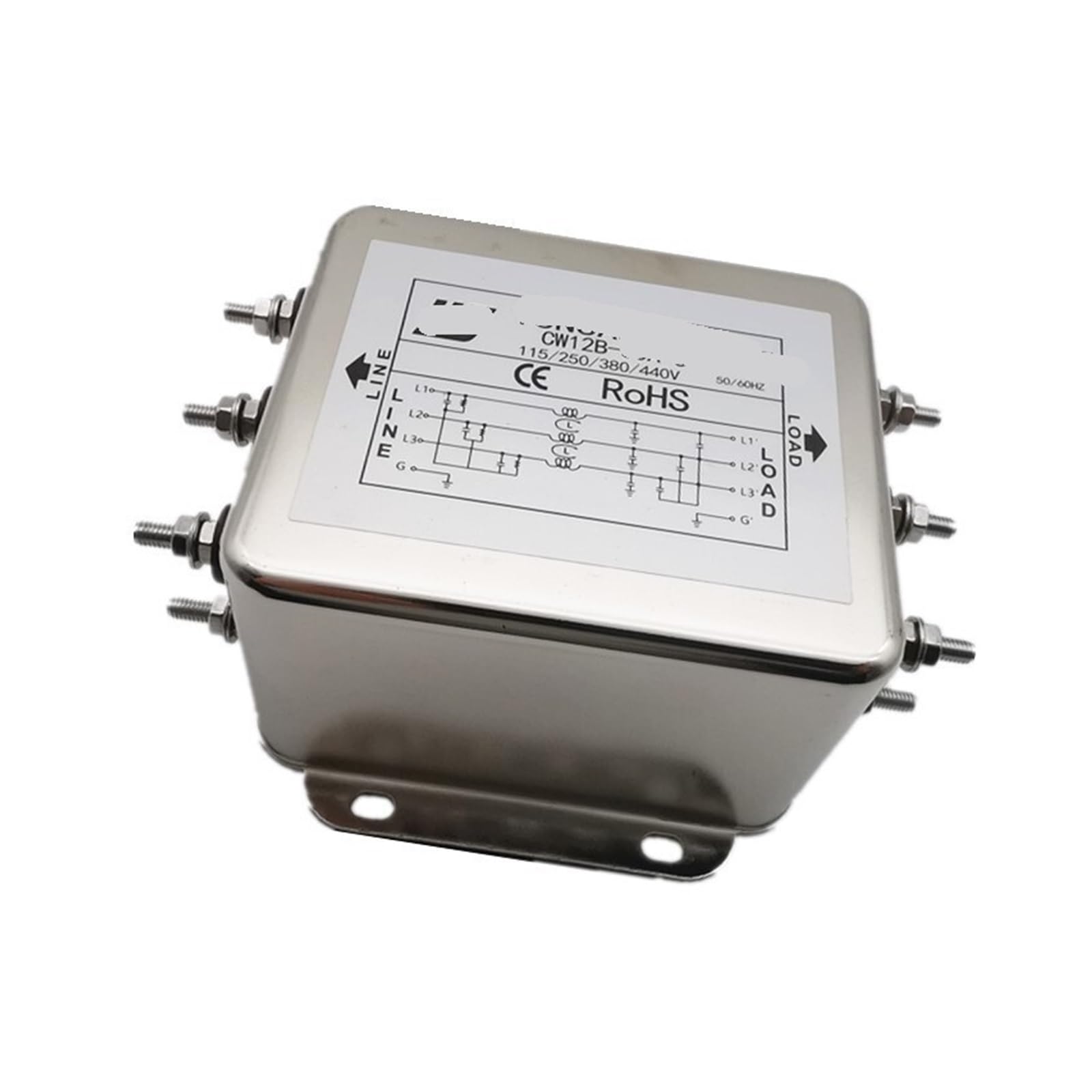 Filtre CW12B-20A-S triphasé anti-interférence pour équipement industriel