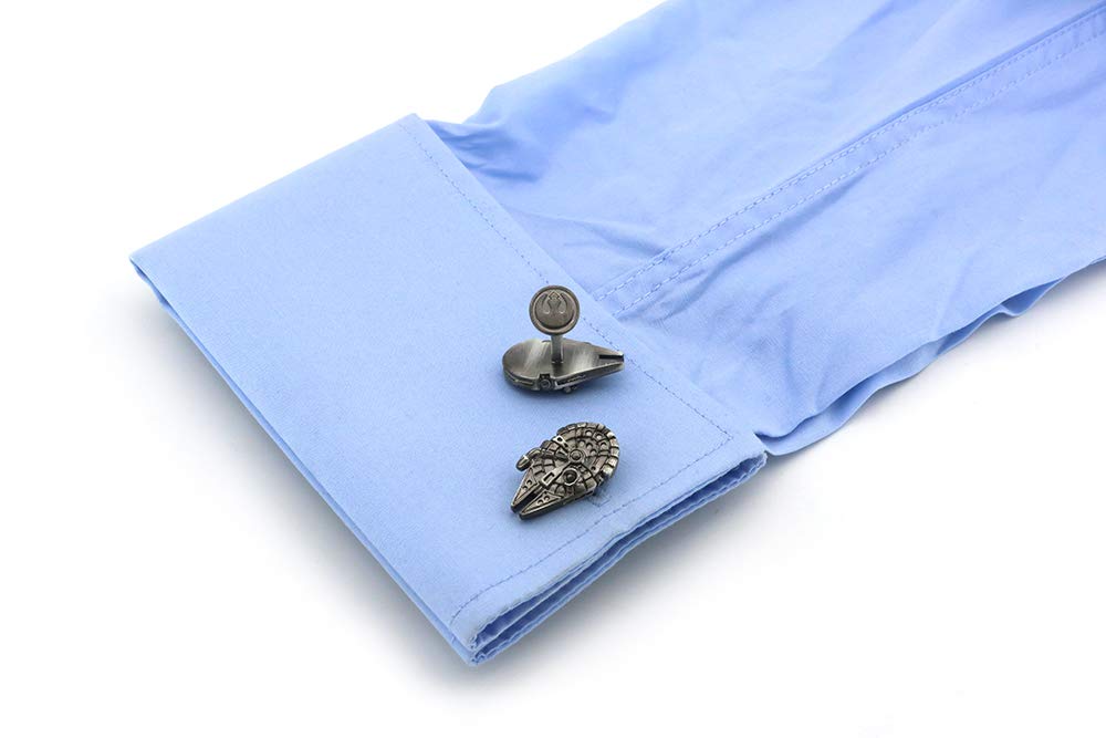 Gemelos de Camisa Halcón Milenario SW 25x16mm Gemelos Originales Para Camisas | Para Hombres y Niños | Regalos Para Bodas, Comuniones, Bautizos y Otros Eventos