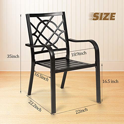 Oakcloud 2 Pieces Patio Wrought Iron Chairs, Metal Outdoor Dining Chairs thumb #4