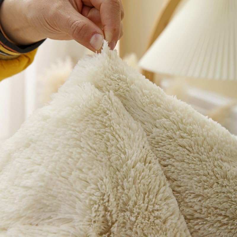 Tapis en peluche antidérapant beige résout vos sols froids - 3