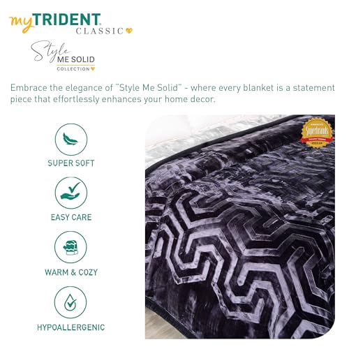 Image of MYTRIDENT Classic Style Me Solid Single Mink Blanket, 4kg, 100% Polyster, Matcha