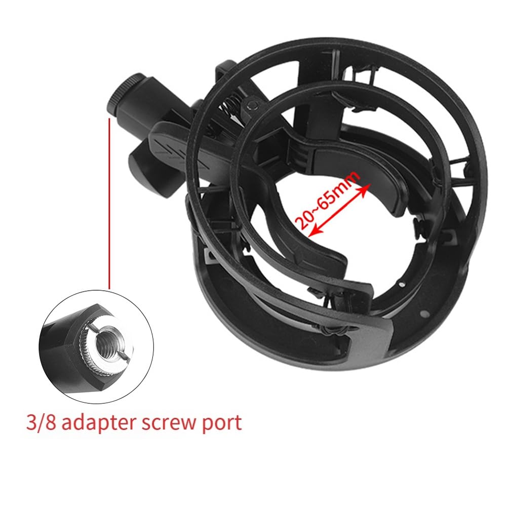 Bloepum Microphone Shock Mount Microphone Adjustable Stand for All Microphones Size At 20mm-65mm 1/4 Screw