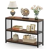 Tribesigns 3-Tier Console Table with Storage Shelves, 40 inch Industrial Entryway Sofa Tables Narrow...