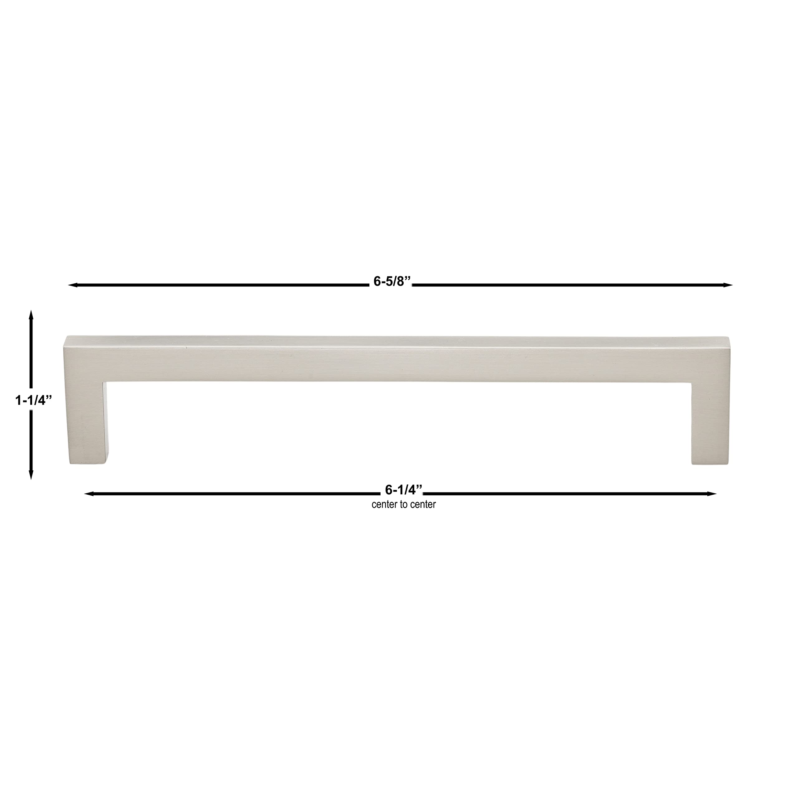 Tire-barre D'armoire Carrée – Nickel Satiné – Entraxe 3,75 Pouces – GlideRite