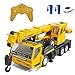 WEECOC RC Crane Construction Tractor Remote Control Large Crane Truck wiht Light and Sound Rechargeable Electronics Hobby Toys for Kids Boys Child (Yellow)