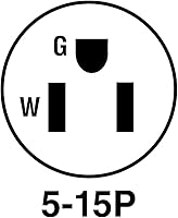 Vista 2 de Legrand Pass & Seymour 4867ANWCC10 - Enchufe angular de nailon de servicio mediano de 15 amperios y 250 V, NEMA 5-15P, color blanco (1 unidad)