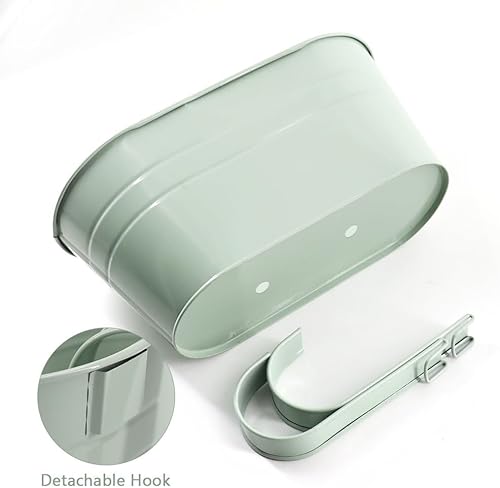 Miniatura 3 de Meltset - Paquete de 3 macetas colgantes de hierro de metal, barandilla ovalada, macetas de jardín y balcón, cubos de metal para decoración del