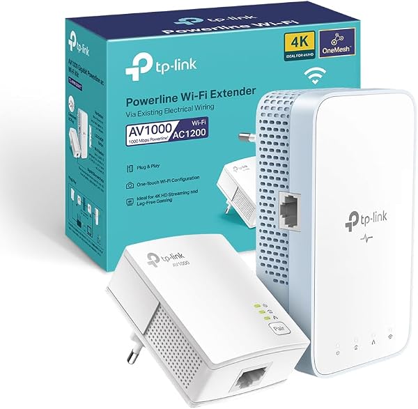 TP-Link TL-WPA1000 Kit Powerline, AV1000 Mbps su Powerline, AC1200 su WiFi Dual Band, 1 Porta Gigabit, Plug & Play, Homeplug AV2, Tecnologia OneMesh, Estendi Rete Tramite Impianto Elettrico - 1