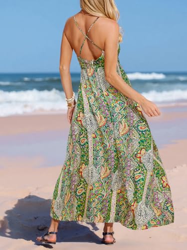 Image of CUPSHE Womens Summer Maxi Dress 2026 Sleeveless Long Sundresses Spaghetti Strap Flowy Boho Beach Vacation Dress