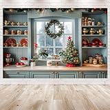 Frohe Weihnachten Hintergrund für Fotografie, Küchenschrank, Weihnachtskranz, Familie, Urlaub, Party, Dekoration, Weihnachten, Silvester, Party, Hintergrund, Weihnachten, moderner Küchenhintergrund