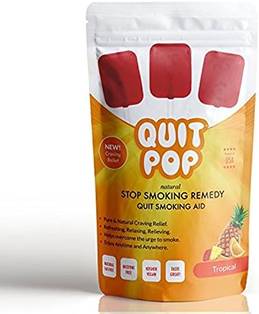 QuitPop/Natural Stop Smoking Remedy & Quit Smoking Solution to Help Reduce Cravings & Replace Smoking/Safe & Easy Way to Quit (5 in 1 Pack, Tropical)