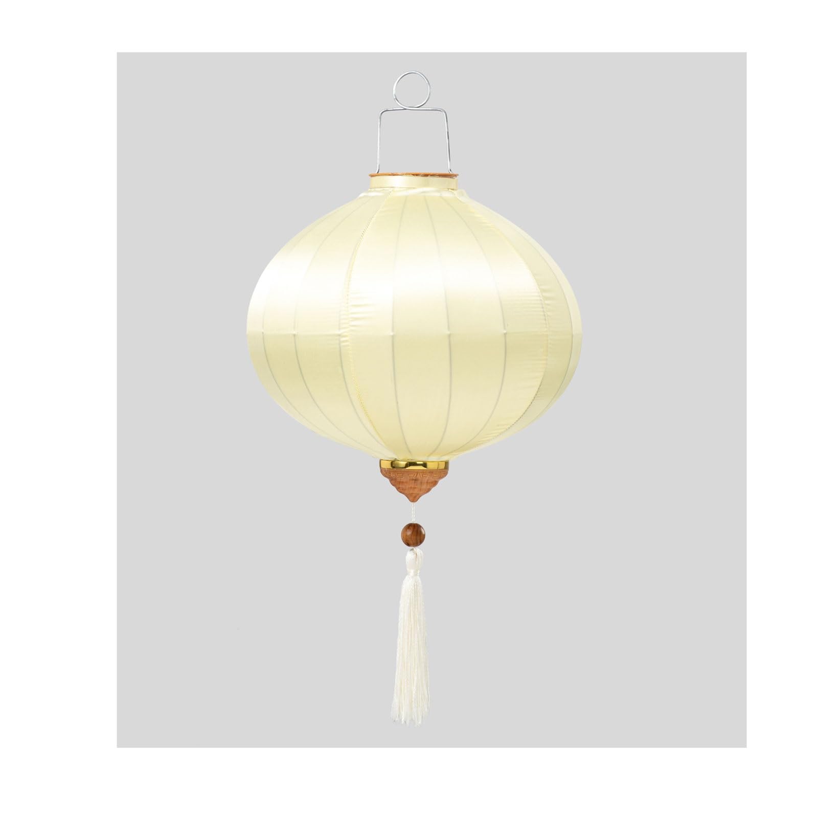 Asian Lantern, 12inch/30cm Chinese Silk Lantern Traditional Solid Color Round Hanging for Outdoor Garden Wedding Party Festival Decoration(Beige)