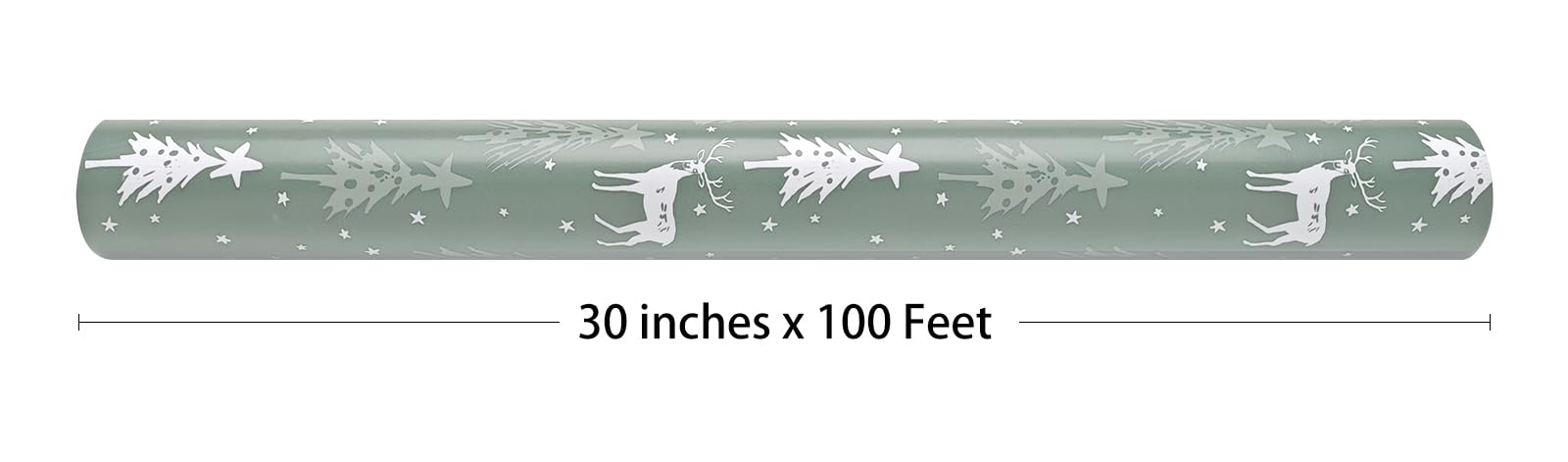 LDGOOAEL Rouleau de papier cadeau de Noël réversible Jumbo – Arbre de vacances argenté et rayures – 76,2 cm x 30,5 m