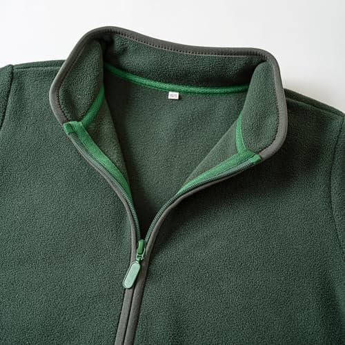 Image of Toddler Boys Girls Fleece Jacket Lightweight Fall Spring 2-12 Years | Soft Anti-Pilling Fleece, Easy Zip-Up, Hand-Warm Pockets, Windproof Stand Collar, Wear Alone or as Layer, Ideal for School