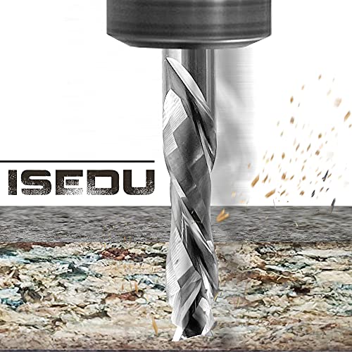 Speed Tiger Iseud Carbide Spiral Router Bits, Up Down Compression Bit, 1/2” Diameter, 1-1/2” Cutting Length, 4"Ovl For Wood/Plywood/Mdf/Oak/Aluminum -Made In Taiwan(1 Piece, 1/2") #TOP5