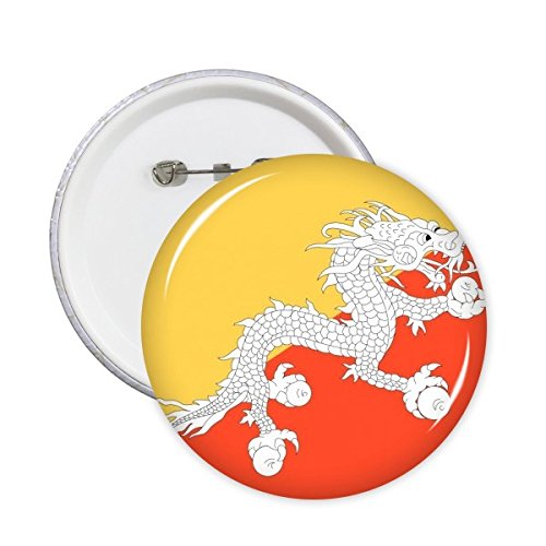 Bouton Bhoutan drapeau badge rond cadeau idéal pour passionné de culture d'Asie