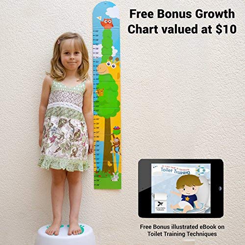 Step Stool for Children | Anti-Slip Top and Bottom | Easy Hygienic Cleaning | Free Potty Training eBook | Perfect Height for Toddler Toilet Training or Kids Bathroom and Kitchen (Green)