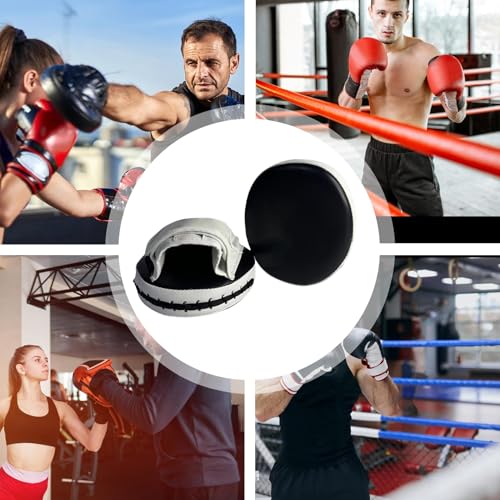 ボクシングミット - 衝撃吸収キックボクシングストライクシールド、子供、男性、女性、プロ格闘家、フィットネス愛好家向けのトレーニングやワークアウトセッション用の丈夫なパンチミット。