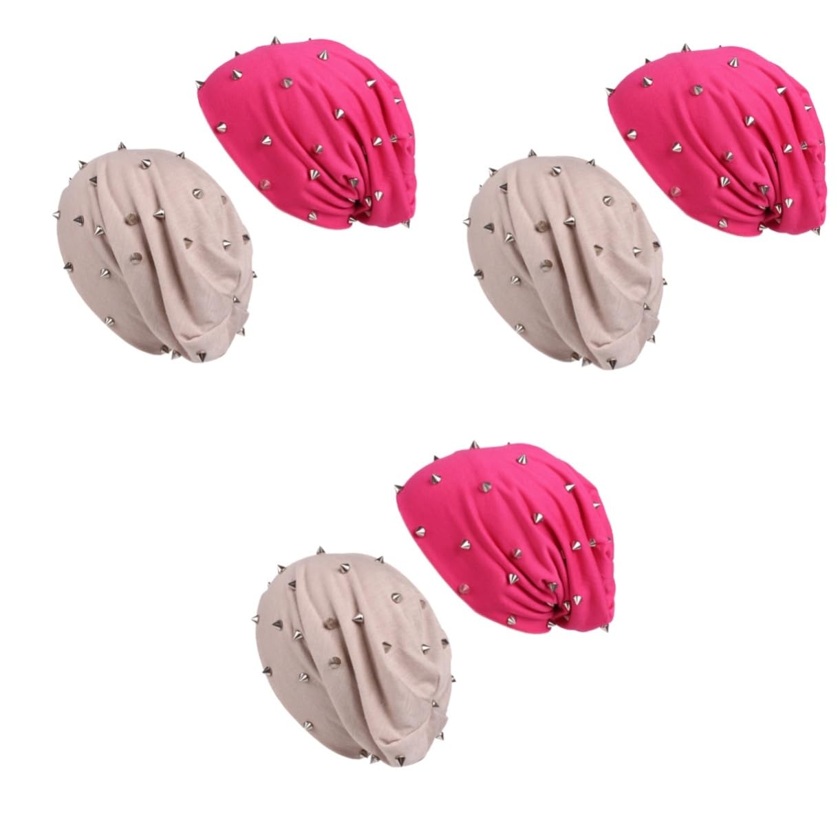 SOIMISS 6piezas Gorro De Doble Pack Para Mujer Beanie Remaches Para Días Fríos y Actividades Al Aire Beige Rosado